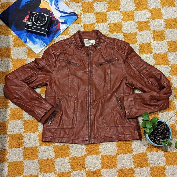 ♡ maralyn & me red leather jacket ♡ - Picture 2 of 3